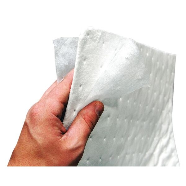 Spilfyter Sorbents, 28 gal, 16 in x 18 in, Oil, White, Polypropylene - ZS-72