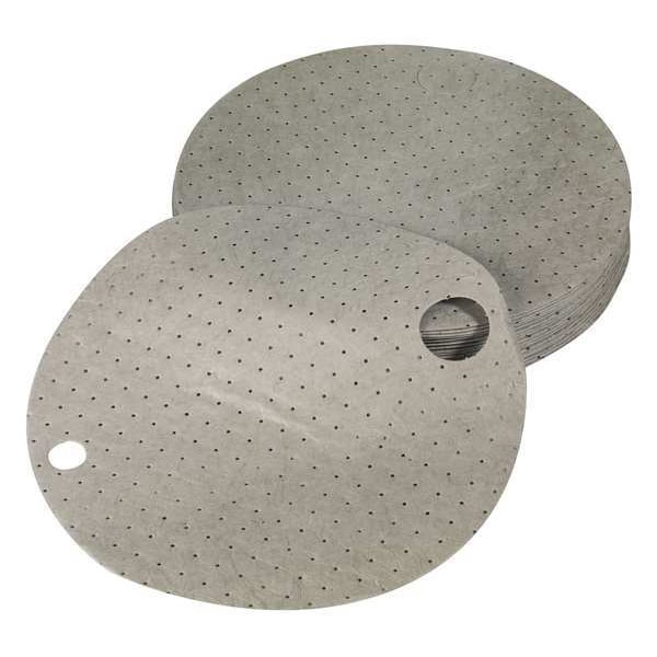 Condor Sorbents, 6 gal, 22 in Dia., Harsh Chemicals, Gray, Polypropylene - 35ZR02