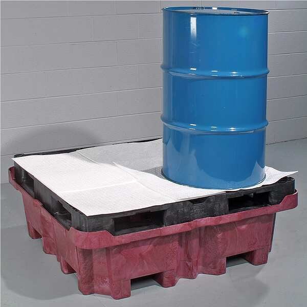 Pig Sorbents, 33 gal, 30 in x 30 in, Oil, White, Polypropylene - MAT426