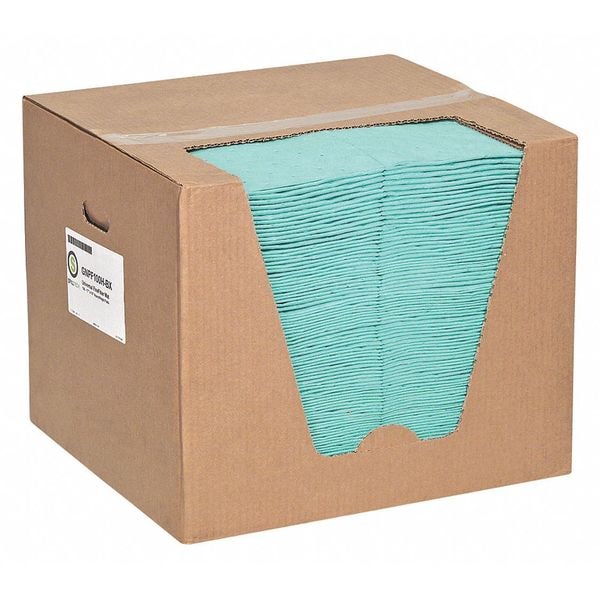 Spilltech Sorbents, 26 gal, 15 in x 19 in, Universal, Green, Polypropylene - GNPF100H-BX