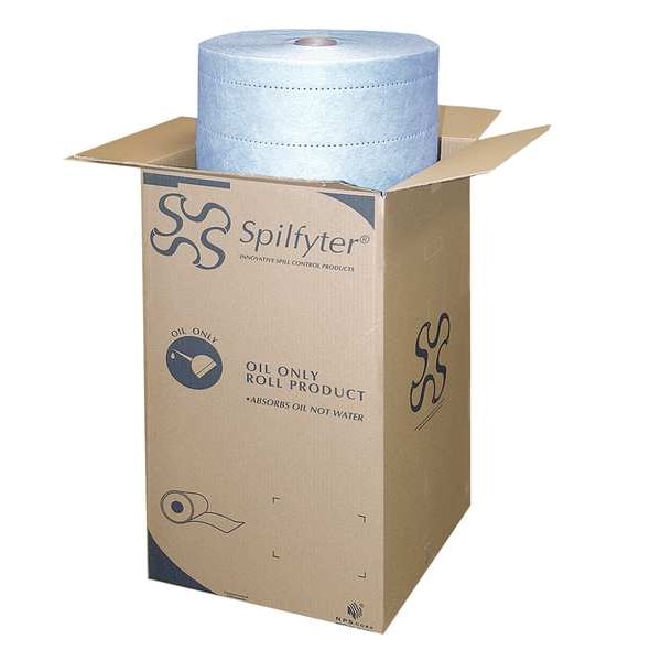 Spilfyter Sorbents, 36 gal, 16 in x 18 in, Oil, Blue, Polypropylene - M-70