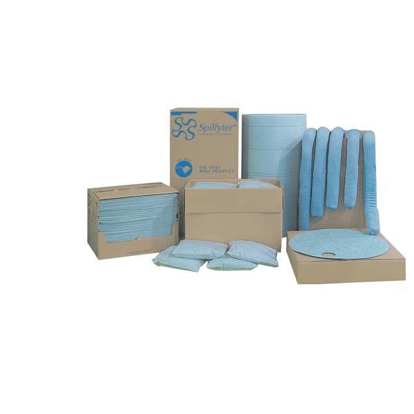 Spilfyter Sorbents, 36 gal, 16 in x 18 in, Oil, Blue, Polypropylene - M-70