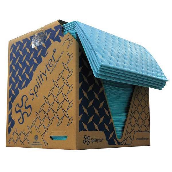 Spilfyter Sorbents, 36 gal, 16 in x 18 in, Oil, Blue, Polypropylene - M-70