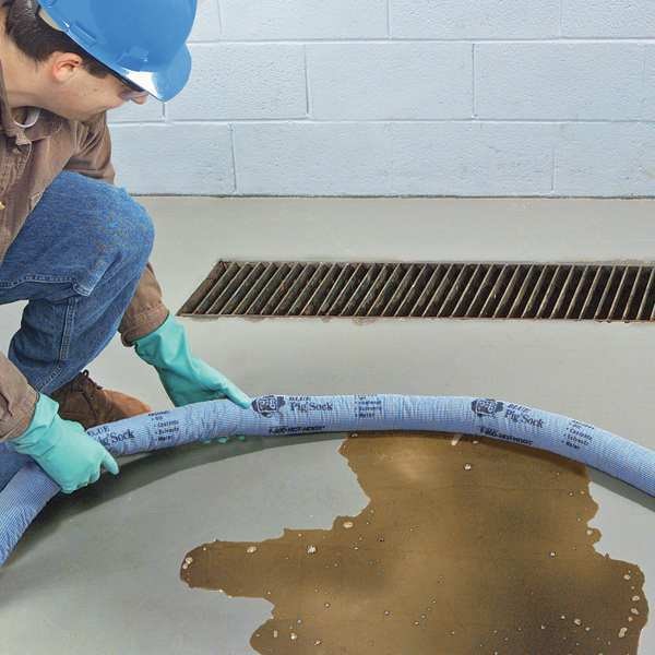 Pig Sorbents, 14 gal, 3 in x 20 ft, Universal, Blue, Polypropylene - PIG203