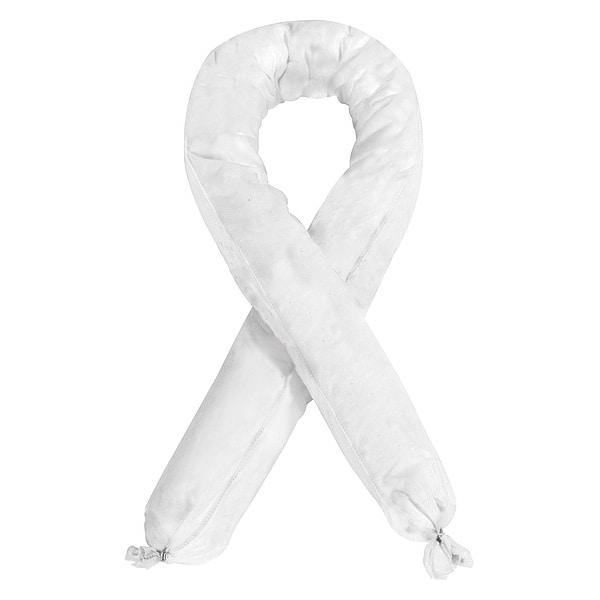 Condor Sorbents, 28 gal, 3 in x 48 in, Oil, White, Polypropylene - 436M89