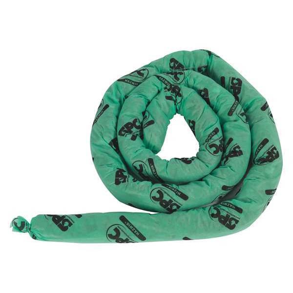 Brady Sorbents, 12 gal, 3 in x 12 ft, Harsh Chemicals, Green, Polypropylene - HAZ124