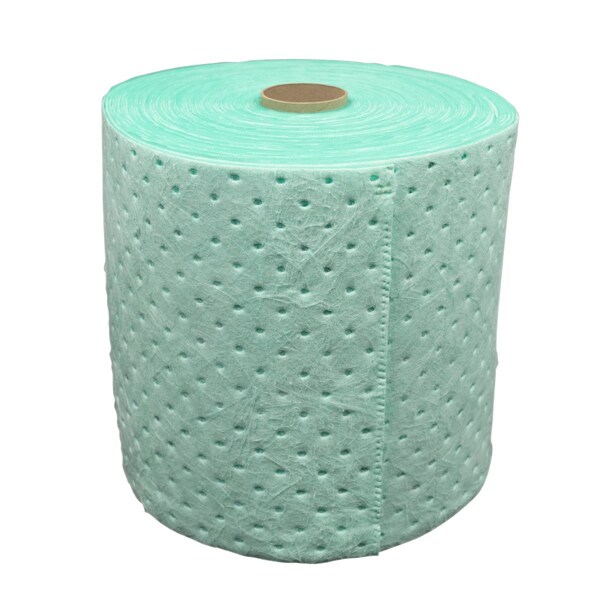 Brady Sorbents, 15 in W x 150 ft L, Black on Green, Polypropylene - HAZ15P