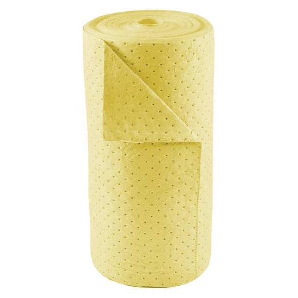 Condor Sorbents, 34 gal, 30 in x 150 ft, Harsh Chemicals, Yellow, Polypropylene - 35ZR36