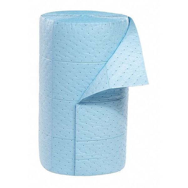 Spilltech Sorbents, 49 gal, 30 in x 150 ft, Oil, Blue, Polypropylene - BRF150H