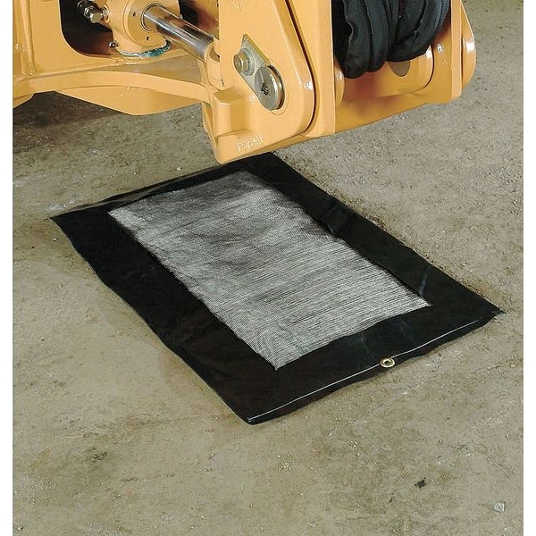 Pig Sorbents, 2 gal, 36 in L x 24 in W, Fuel, Oils, Black, Polypropylene - PAD203