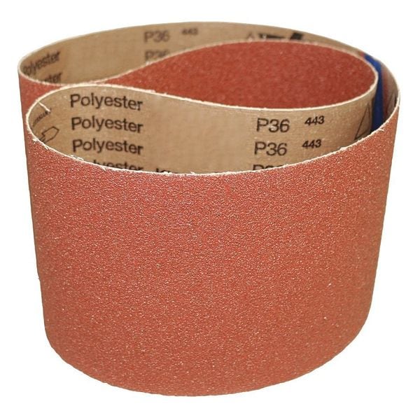 Vsm Abrasive Belt, 180 Grit, AO, 3 x 168", PK10, Recubierta, 3" de ancho, 168" de largo, 180 Grit, Muy Fino, Óxido de Aluminio - 5709