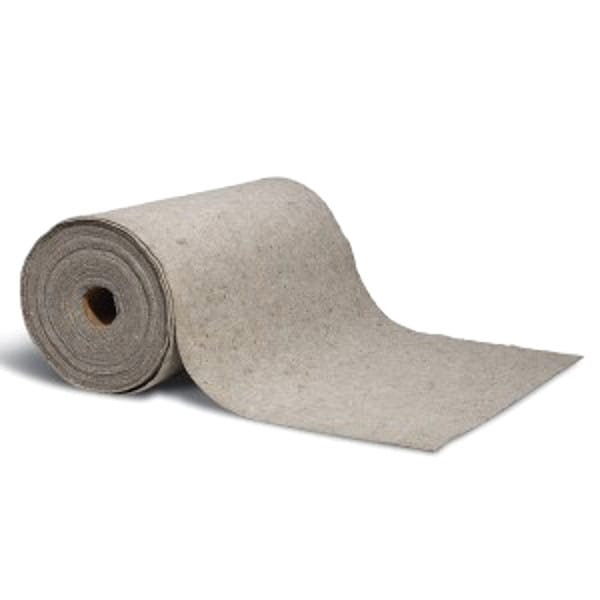 Spilltech Sorbent Roll, 50 gal, 30" x 150', Bases, Oils, Solvents, Water, Gray, Polyester - NPRR36H