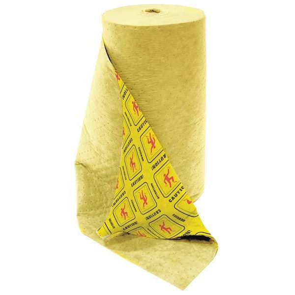 Spilfyter Sorbents, 59 gal, 32 in x 300 ft, Universal, Yellow, Polypropylene - HVU-95