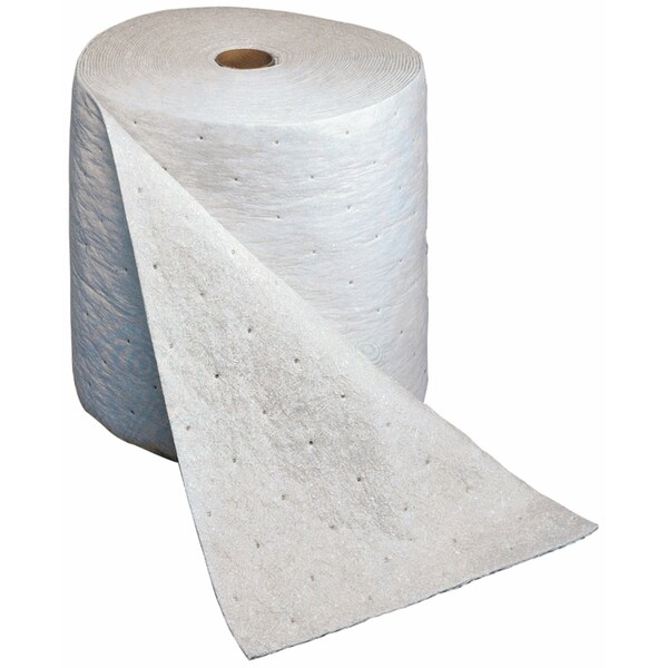 3M Sorbents, 31 gal, 15 1/2 in x 150 ft, Oil, Gray, Polyester, Polypropylene - M-RL15150DD