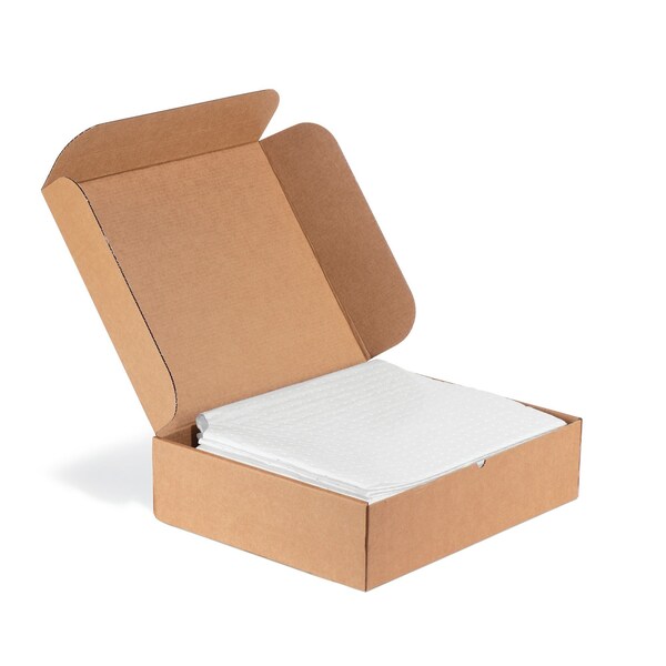 Pig Sorbent Pad, 14 gal, 40 in x 48 in, Universal, White, Polypropylene - MAT4432