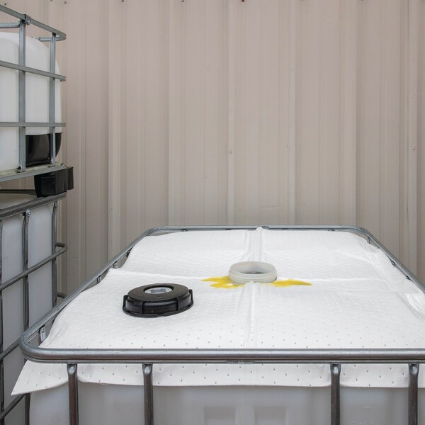 Pig Sorbent Pad, 14 gal, 40 in x 48 in, Universal, White, Polypropylene - MAT4432
