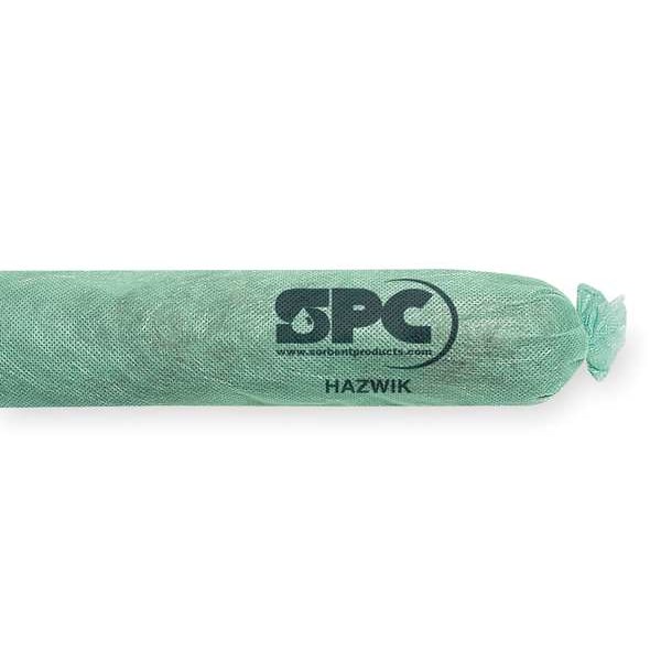 Brady Sorbents, 12 gal, 3 in x 48 in, Harsh Chemicals, Green, Polypropylene - HAZ412