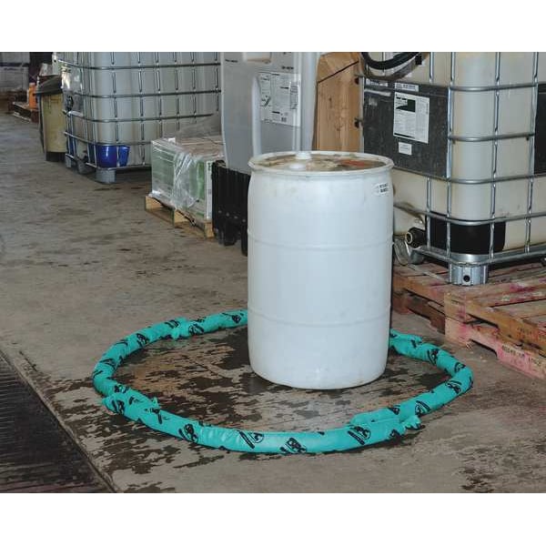 Brady Sorbents, 12 gal, 3 in x 48 in, Harsh Chemicals, Green, Polypropylene - HAZ412