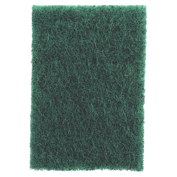 3M Scouring Pad, 9 in x 6 in W x 1/4 in H, Fiber/Resin, Multipurpose, Green, 20 Pack - 96