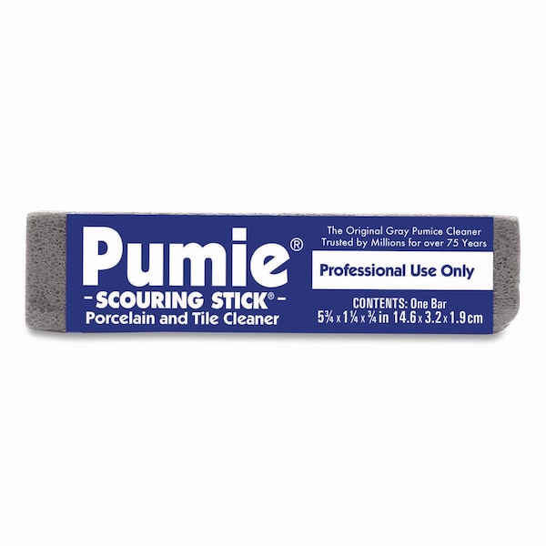 Pumie Scouring Stick, Pumie, Gray Pumice, 5 3/4 x 3/4 x 11/4, PK12 - JAN-12