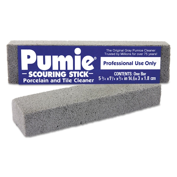 Pumie Scouring Stick, Pumie, Gray Pumice, 5 3/4 x 3/4 x 11/4, PK12 - JAN-12
