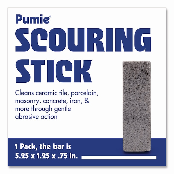 Pumie Scouring Stick, Pumie, Gray Pumice, 5 3/4 x 3/4 x 11/4, PK12 - JAN-12
