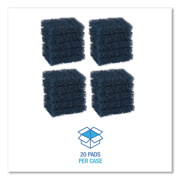 Boardwalk Extra Heavy-Duty Scour Pad, 3 1/2 x 5, Blue/Gray, PK20 - 88BWK HD