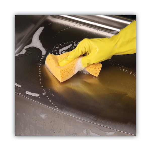 Boardwalk Medium Cellulose Sponge, 3 2/3 x 6 2/25", 1.55" Thick, Yellow, PK24 - C31BWK
