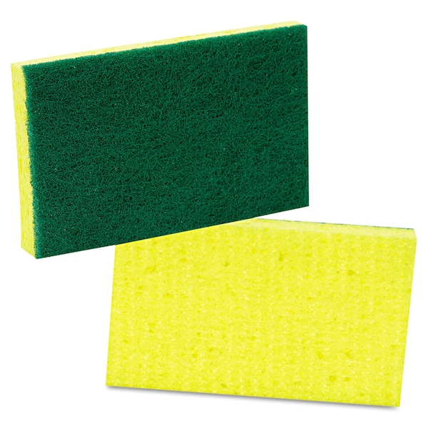 Scotch-Brite Professional Medium-Duty Scrubbing Sponge, 3.6 x 6.1, Yellow/Green, PK20 - 74