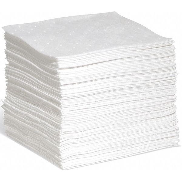 Spilltech Sorbents, 18 gal, 10 in x 14 in, Oil, White, Polypropylene - WPF1014H