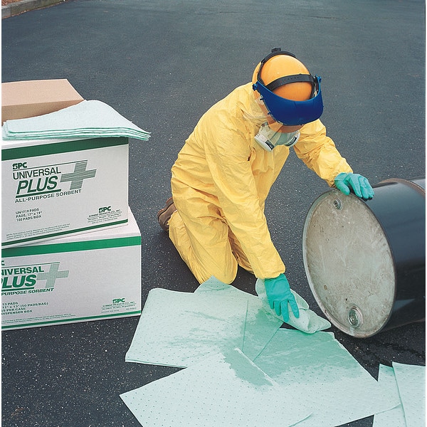 Brady Sorbents, 71 gal, 8 in x 10 ft, Universal, Green, Polypropylene - SPCUN810
