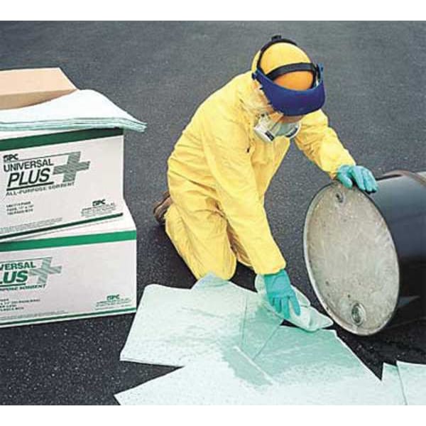Brady Sorbents, 71 gal, 8 in x 10 ft, Universal, Green, Polypropylene - SPCUN810