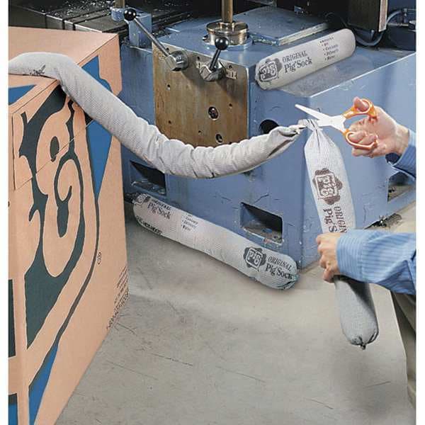 Pig Sorbents, 15 gal, 3 in x 120 ft, Universal, Gray, Polypropylene - PIG220