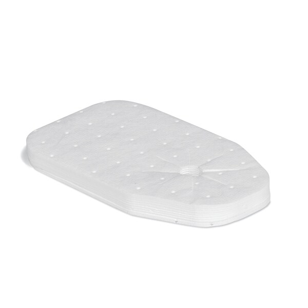 Pig Sorbent Pad, 17 7/16 oz, 5 in x 8 1/2 in, Universal, White, Polypropylene - MAT4430