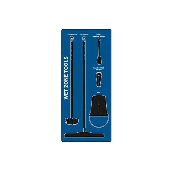 Accuform Accuform Signs Wet Zone Store-Board, Max Duty Aluminum, Blue on Black - PSB611BUBK