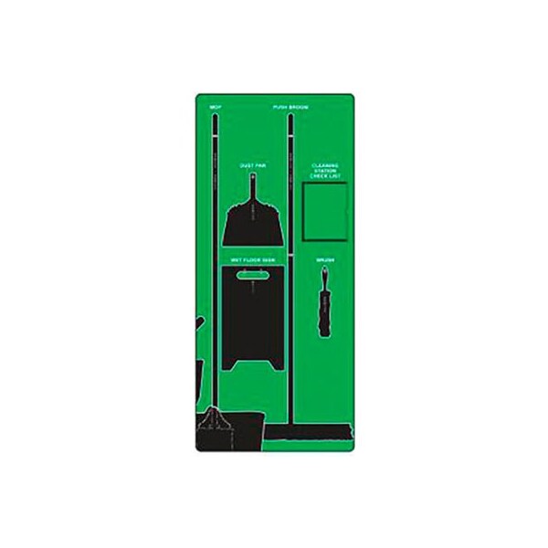Accuform Accuform Signs Clean & Mop Store-Board, Max Duty Aluminum, Green on Black - PSB609GNBK