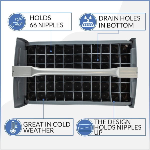 American Built Pro Nipple Caddy, 34 in Nipples  Polyethylene , 66 pc Capacity - T1007 P1