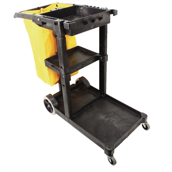 Impact Products Janitorial Cart, Three-Shelves, 20-1/2w x 48d x 38h, Blue - IMP 6850