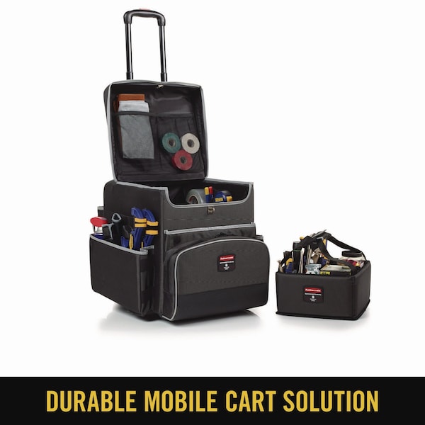 Rubbermaid Commercial Executive Quick Cart, Large, 14 1/4 x 16 1/2 x 25, Dark Gray - 1902465
