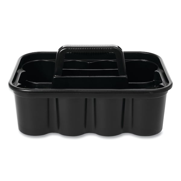 Rubbermaid Commercial Deluxe Carry Caddy, 8-Compartment, 15w x 7.4h, Black - FG315488BLA