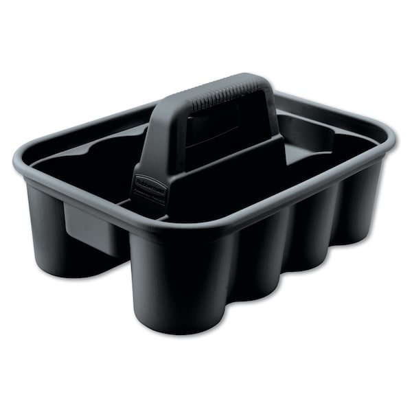 Rubbermaid Commercial Deluxe Carry Caddy, 8-Compartment, 15w x 7.4h, Black - FG315488BLA