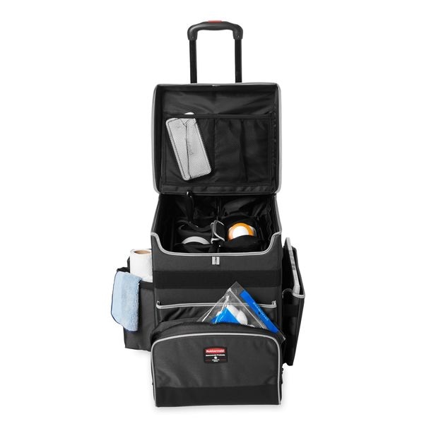 Rubbermaid Commercial Housekeeping Cart, Black, 21-1/4 in.H - 1902466