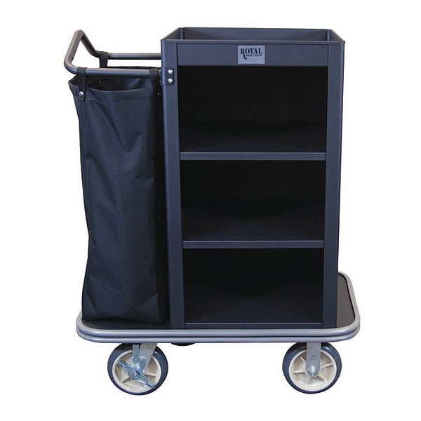 Royal Basket Trucks Hskp Cart, Compact, Black - R37-KKX-M3C-1CN