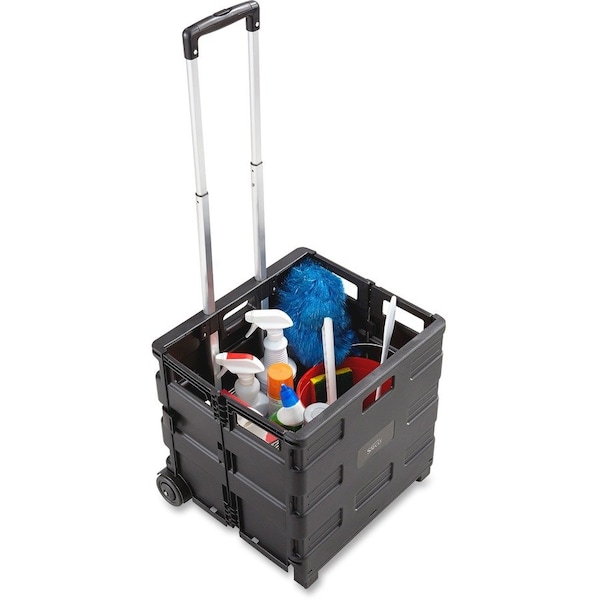 Safco Folding Caddy, 50 lb Cap, 16-1/2"x3-1/2"to14-1/2"x39", BK - SAF4054BL