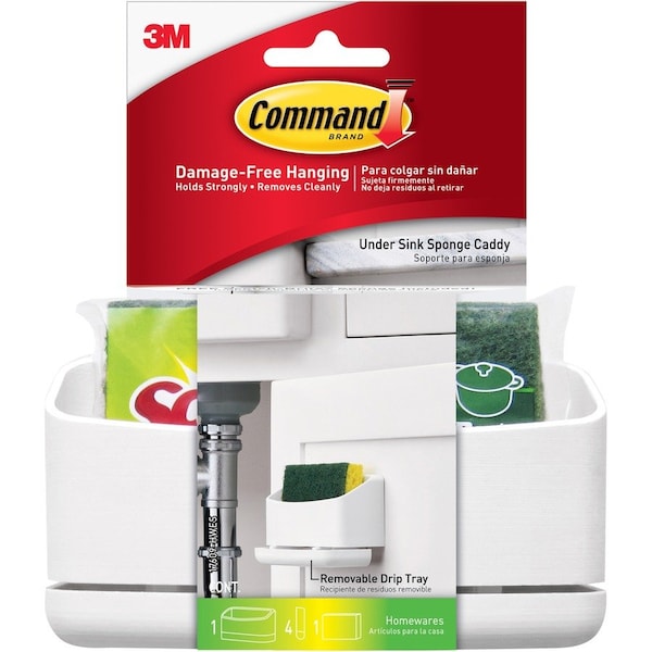 Command Caddies, w/Tray/Sponge, 7.5 lb Cap, 12"x7-3/4"x9-3/8", 12/CT, WE 12PK - MMM17609HWESCT