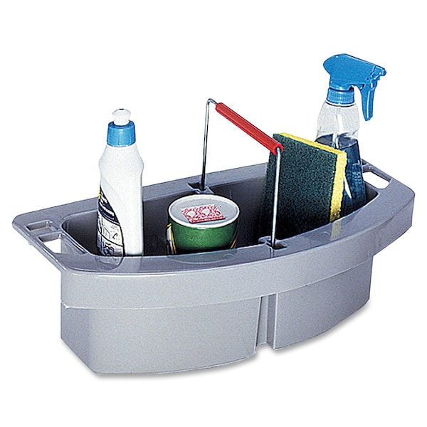 Rubbermaid Commercial Maid Caddy, 2-Compartment, 16w x 9d x 5h, Gray - FG264900GRAY