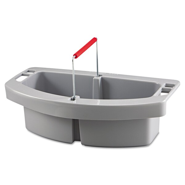 Rubbermaid Commercial Maid Caddy, 2-Compartment, 16w x 9d x 5h, Gray - FG264900GRAY