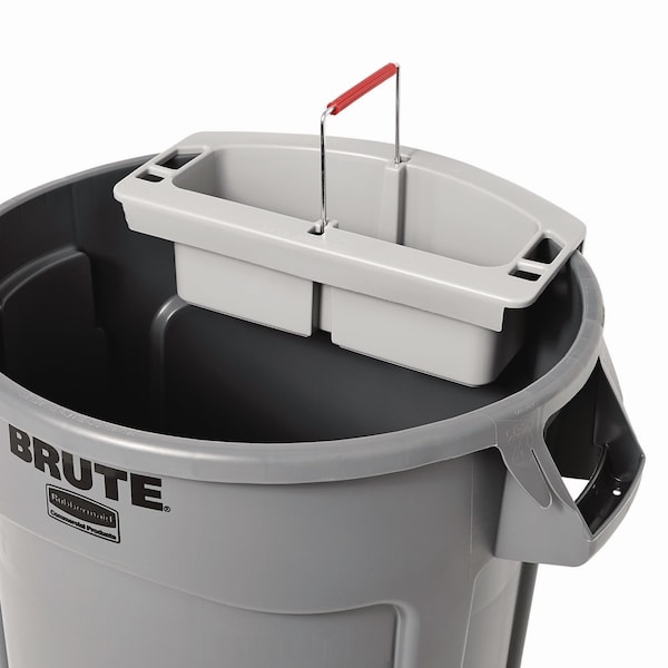 Rubbermaid Commercial Maid Caddy, 2-Compartment, 16w x 9d x 5h, Gray - FG264900GRAY