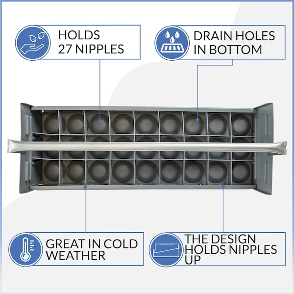 American Built Pro Nipple Caddy, 2 in Nipples Polyethylene, 27 pc Capacity, 2PK - T1020 P2
