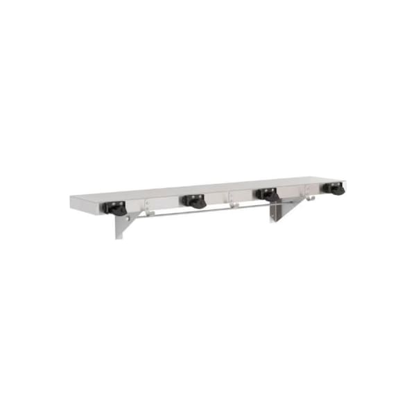 Bobrick Bobrick Mop/Broom Holder w/ Hooks, Stainless, 36in, 3 Hooks/4 Prongs - - B224X36
